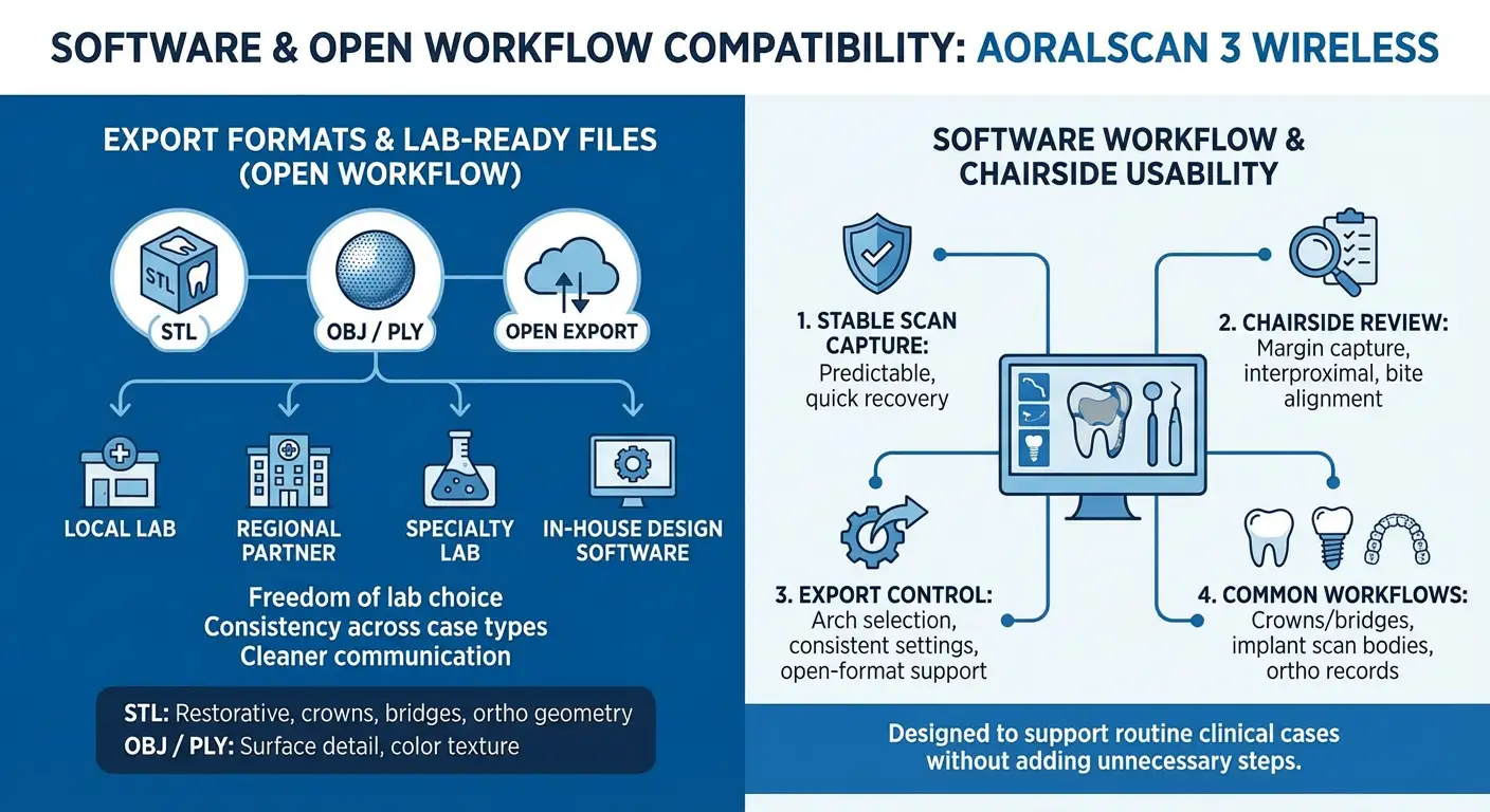 Aoralscan 3 Wireless Software & Open Workflow Compatibility