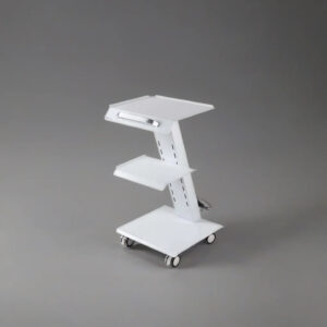 3-Tier Dental Trolley with Built-In Power Socket – Mobile Metal Instrument Cart