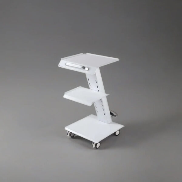 3-Tier Dental Trolley with Built-In Power Socket – Mobile Metal Instrument Cart