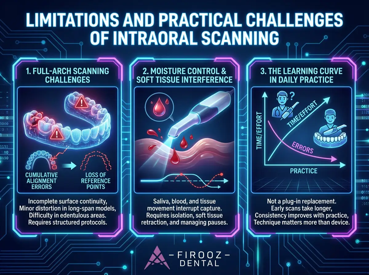 Limitations and Practical Challenges of Intraoral Scanning