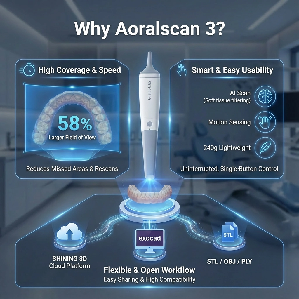 Why Aoralscan 3? (Differentiators vs alternatives)