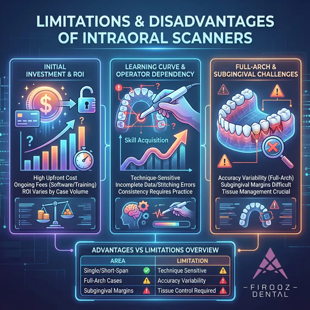 Limitations and Disadvantages of Intraoral Scanners