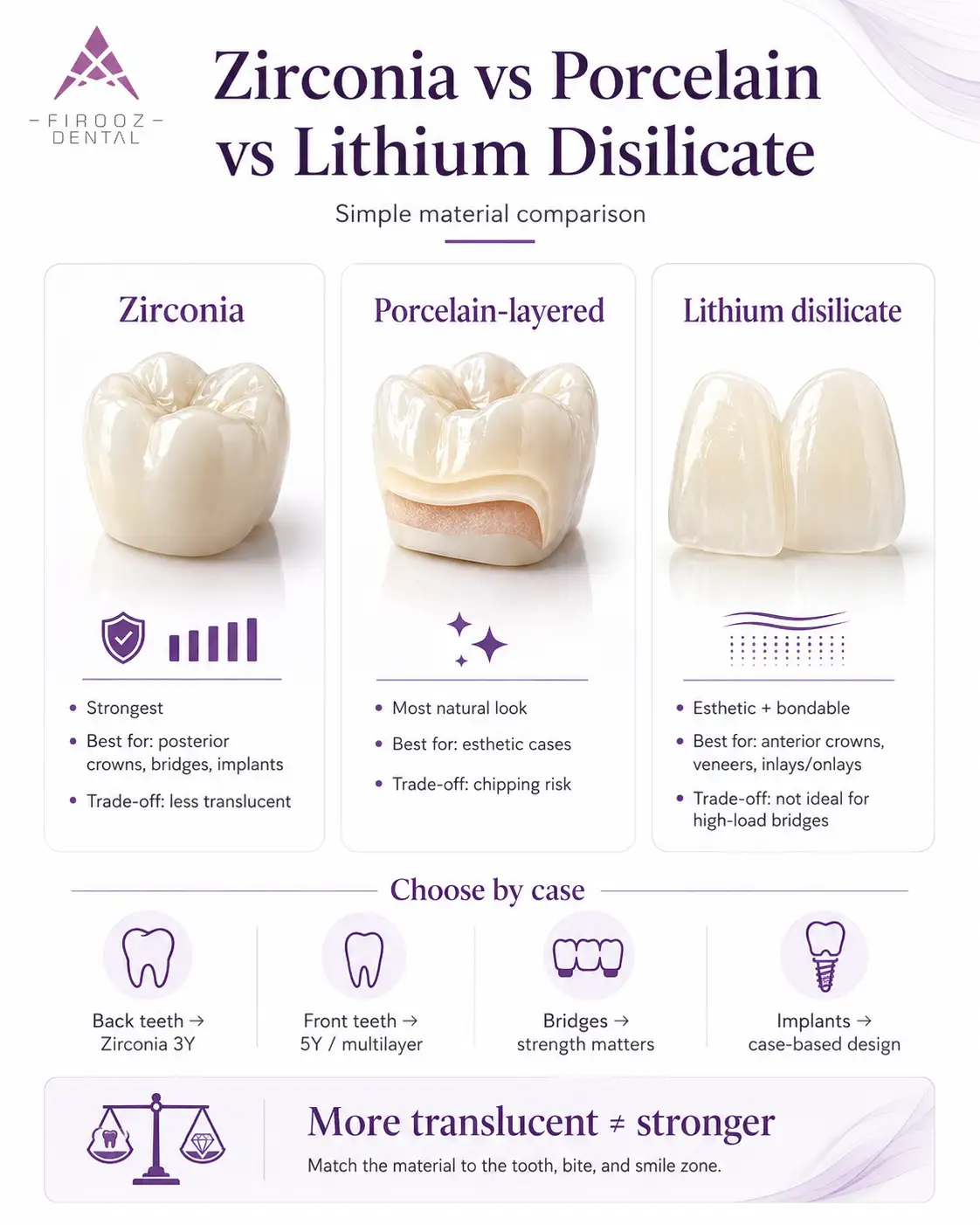 Zirconia Ceramic vs Porcelain vs Lithium Disilicate